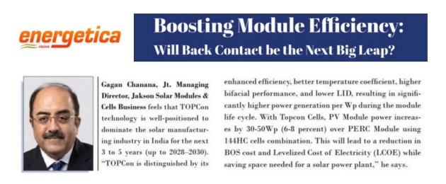 Energetica Boosting Module Efficiency Jakson Solar